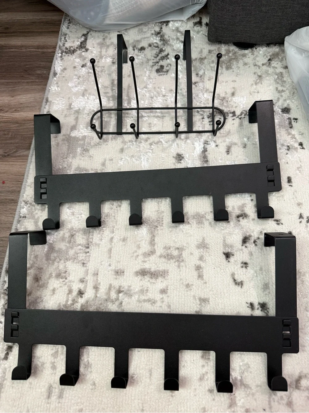 Black Over-the-Door Hook Rack